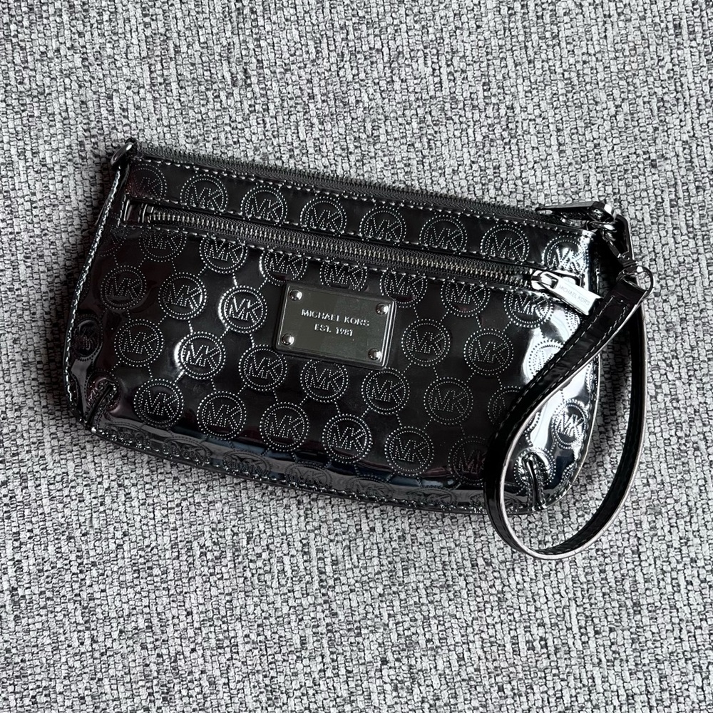 Michael Kors Silver Metallic Clutch